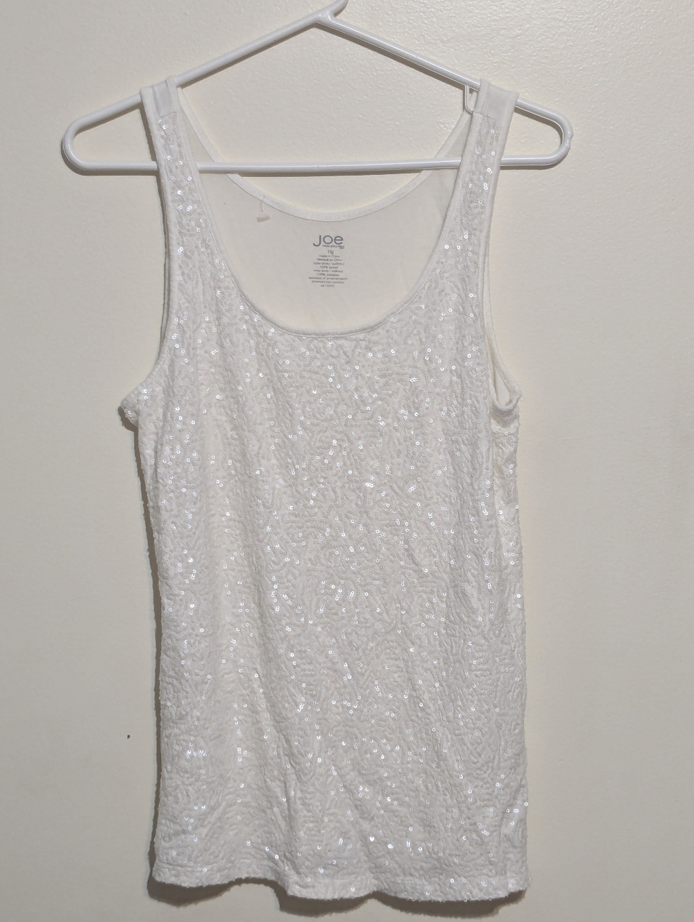 BNWT Joe Fresh White Sequin Tank - L